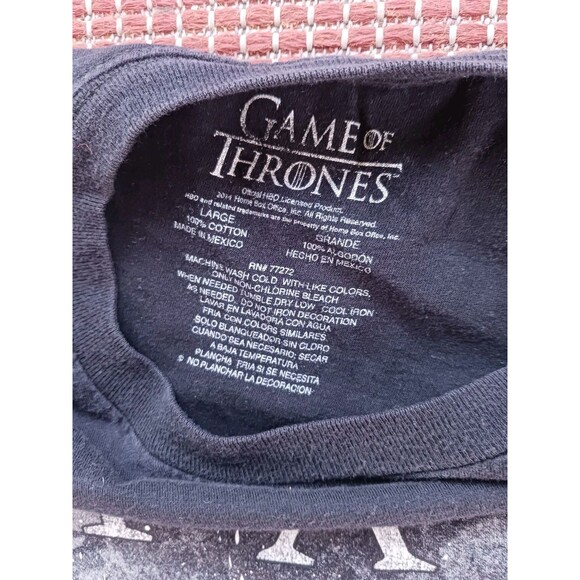 Game Of Thrones House of Stark "Winter Is Coming" T-Shirt Large Black Dragon - Picture 3 of 5